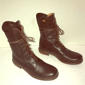 Woman’s P MONJO LEATHER LACE UP BOOTS Sz. 38 / 8